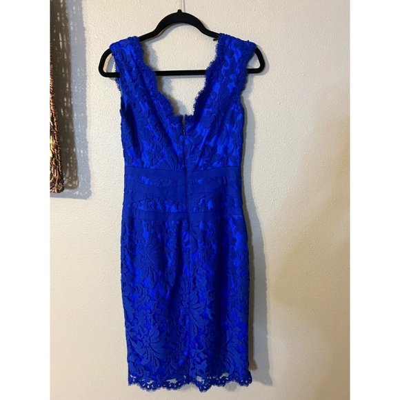 Tadashi Dress Cobalt Blue 6 Stretch Sheath Wedding Party Cruise Event Barbie - Picture 11 of 13